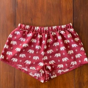 Forever 21 Red Material Elephant Shorts